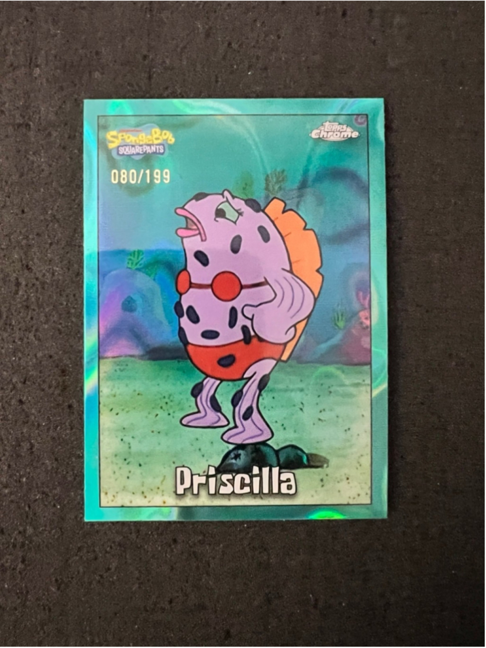 Priscilla - 2025 Topps Chrome SpongeBob - Aqua Lava Refractor #080/199
